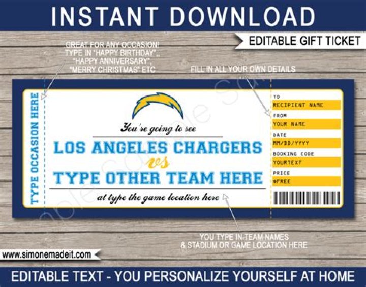 How much is a Charger game ticket?