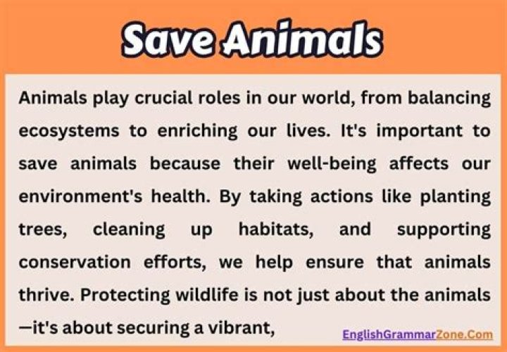 Why should we save animals?